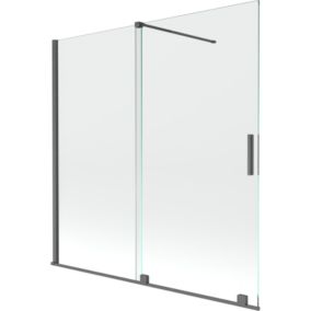 Parawan nawannowy rozsuwany Mexen Velar gun gray 160x150 cm 1 szt.