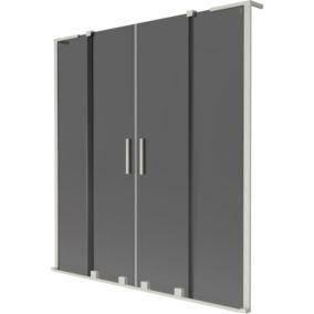 Parawan nawannowy rozsuwany Mexen Velar L grafit 140x150 cm 1 szt.