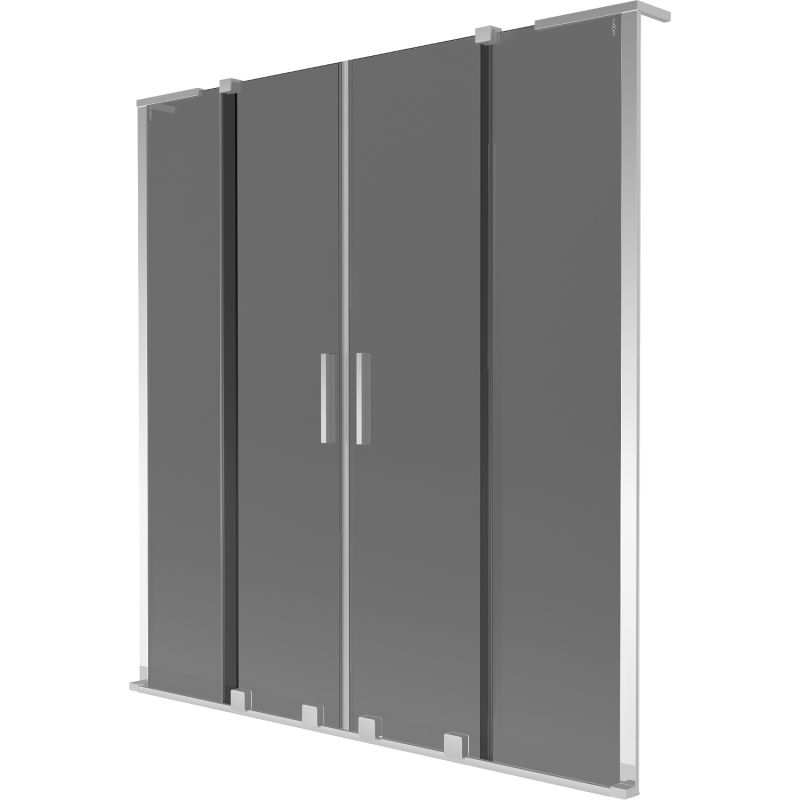 Parawan nawannowy rozsuwany Mexen Velar L grafit 150x150 cm 1 szt.