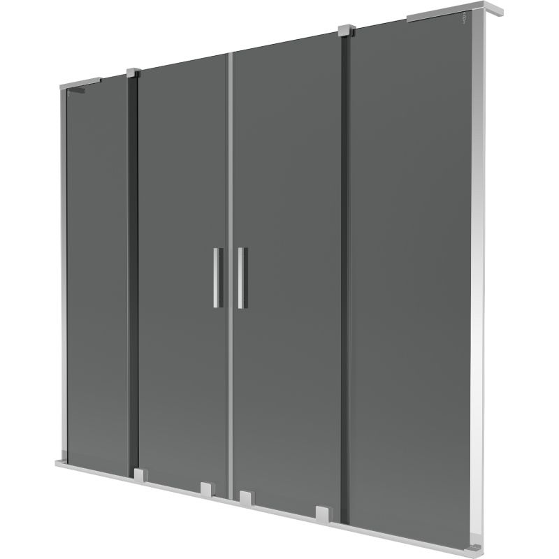 Parawan nawannowy rozsuwany Mexen Velar L grafit 200x150 cm 1 szt.