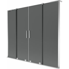 Parawan nawannowy rozsuwany Mexen Velar L grafit 200x150 cm 1 szt.