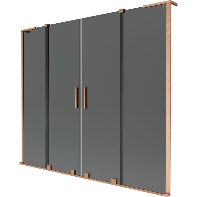 parawan nawannowy rozsuwany Mexen Velar L grafit/miedź 200x150 cm 1 szt.