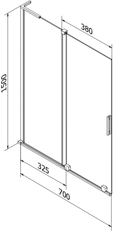 Parawan nawannowy rozsuwany Mexen Velar L gun gray 70 x 150 cm 1 szt.