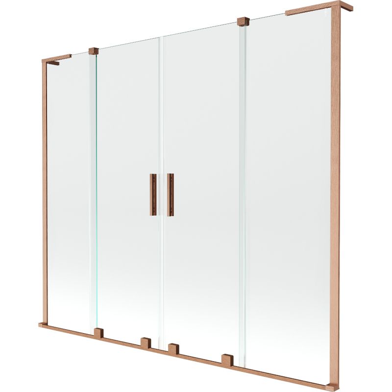 Parawan nawannowy rozsuwany Mexen Velar L miedź szczotkowana 200x150 cm 1 szt.