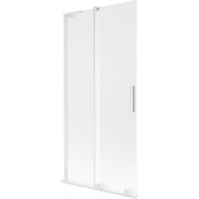 Parawan nawannowy rozsuwany Mexen Velar L szron, biały 95x150 cm 1 szt.