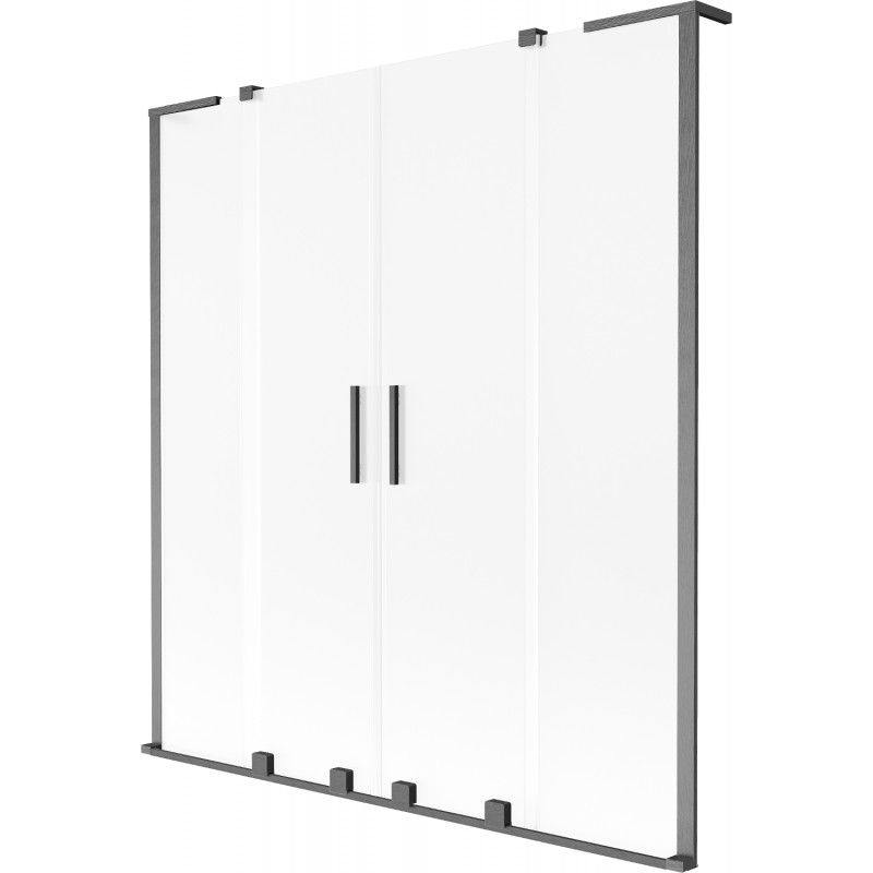 Parawan nawannowy rozsuwany Mexen Velar L szron gun gray 160x150 1 szt.