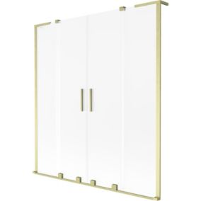 Parawan nawannowy rozsuwany Mexen Velar L szron złoty 160x150 cm 1 szt.