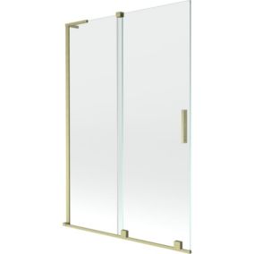 Parawan nawannowy rozsuwany Mexen Velar L złoty szczotkowany 120x150 cm 1 szt.