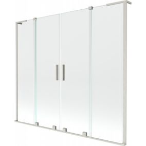 Parawan nawannowy rozsuwany Mexen Velar nikiel szczotkowany 180x150 cm 1 szt.