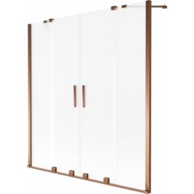 Parawan nawannowy rozsuwany Mexen Velar różowe złoto 150x150 cm 1 szt.