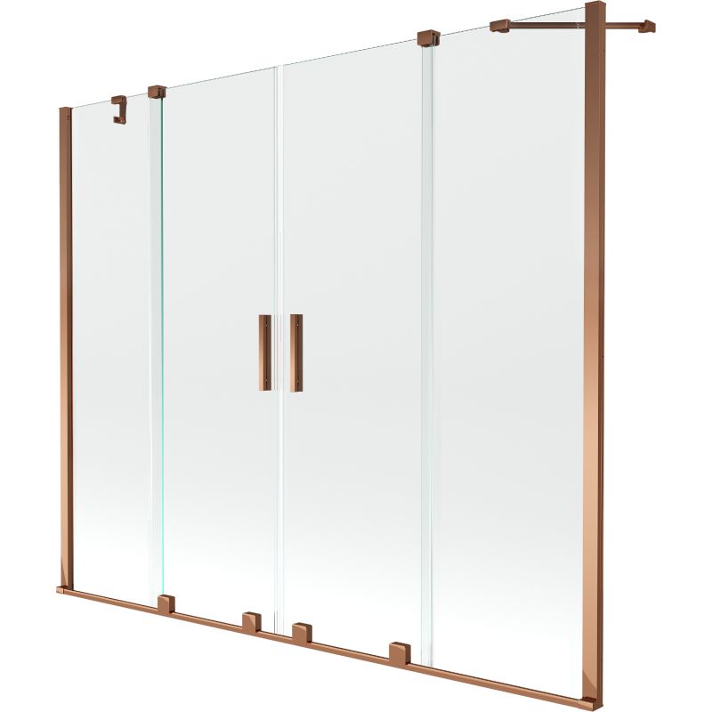 Parawan nawannowy rozsuwany Mexen Velar różowe złoto 200x150 cm 1 szt.