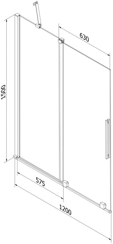 Parawan nawannowy rozsuwany Mexen Velar szron 120x150 cm 1 szt.