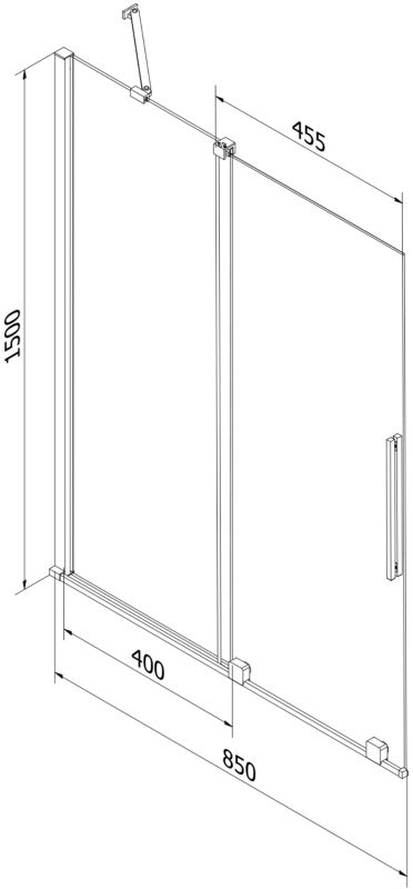 Parawan nawannowy rozsuwany Mexen Velar szron 85x150 cm 1 szt.