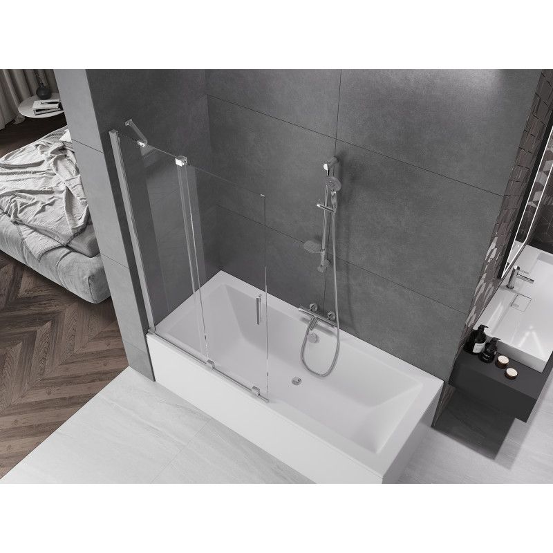Parawan nawannowy rozsuwany Mexen Velar transparent 100x150 cm 1 szt.