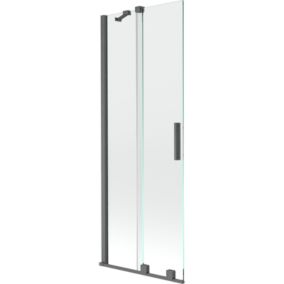 Parawan nawannowy rozsuwany Mexen Velar transparent gun gray 70x150 cm 1 szt.