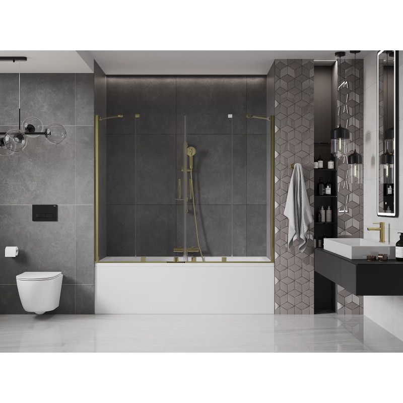 Parawan nawannowy rozsuwany Mexen Velar złoty 200x150 cm 1 szt.