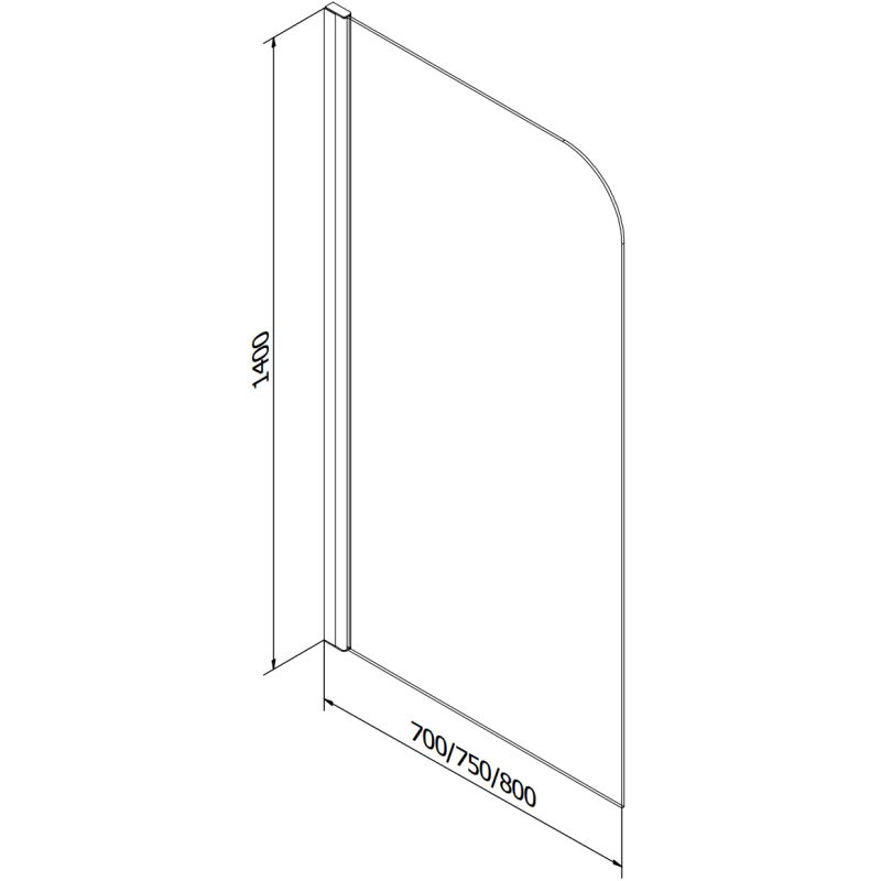 parawan nawannowy ruchomy Mexen Felix chrom transparent 75x140 cm 1 szt.