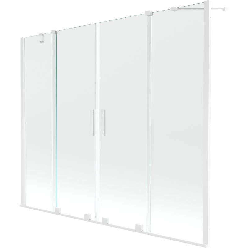 Parawan nawannowy ruchomy Mexen Velar biały transparent 180x150 cm 1 szt.