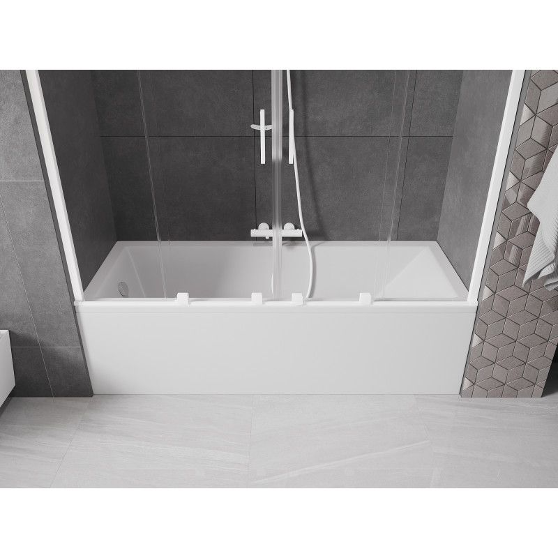 Parawan nawannowy ruchomy Mexen Velar biały transparent 180x150 cm 1 szt.