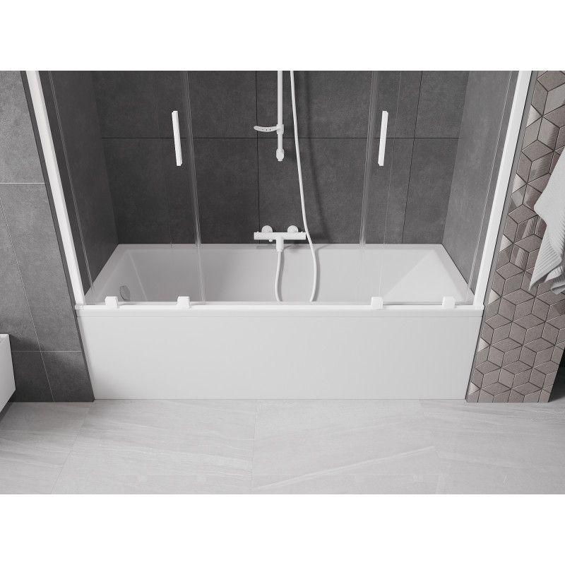 Parawan nawannowy ruchomy Mexen Velar biały transparent 180x150 cm 1 szt.