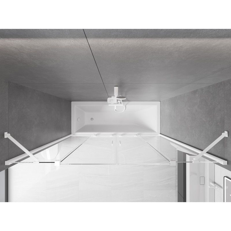 Parawan nawannowy ruchomy Mexen Velar biały transparent 180x150 cm 1 szt.