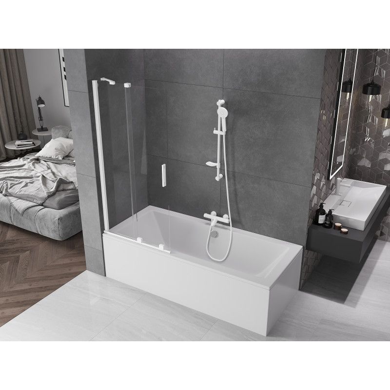 Parawan nawannowy ruchomy Mexen Velar biały transparent 80x150 cm 1 szt.