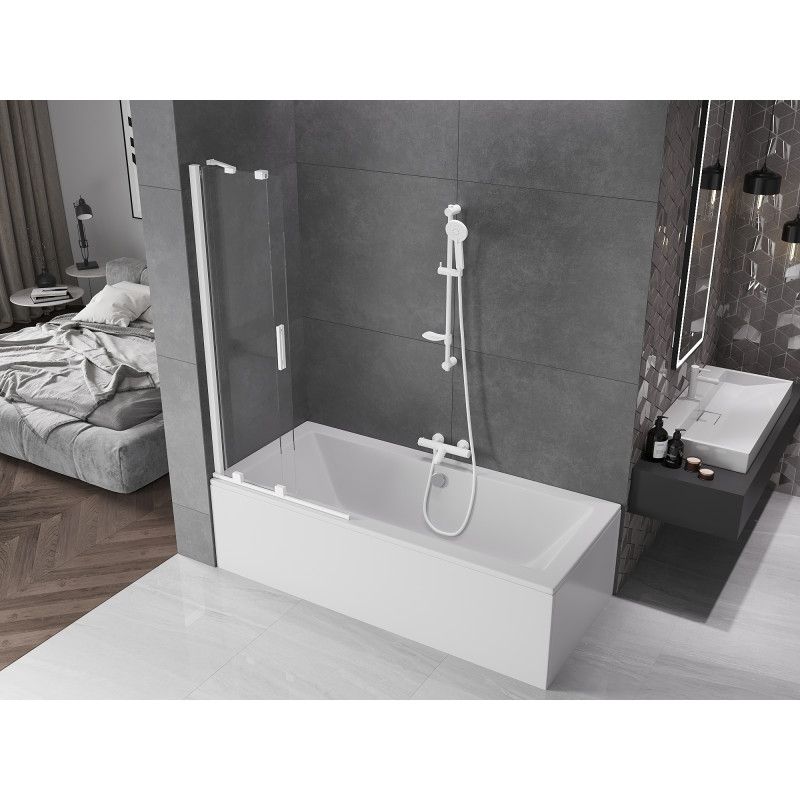 Parawan nawannowy ruchomy Mexen Velar biały transparent 80x150 cm 1 szt.