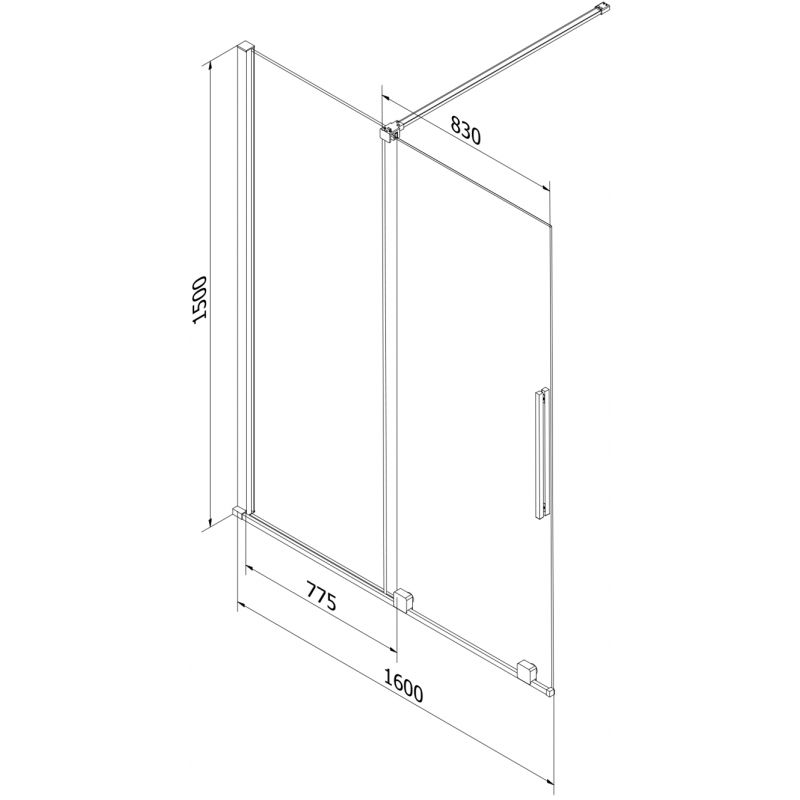 Parawan nawannowy ruchomy Mexen Velar grafit/biały 160x150 cm 1 szt.