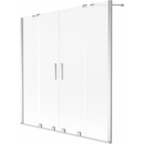 Parawan nawannowy ruchomy Mexen Velar szron chrom 150x150 cm 1 szt.