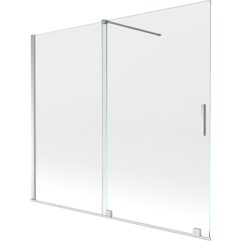 Parawan nawannowy ruchomy Mexen Velar transparent chrom 180x150 cm 1 szt.