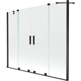 Parawan nawannowy ruchomy Mexen Velar transparent/czarny 170x150 1 szt.