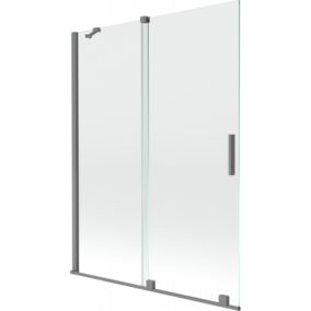 Parawan nawannowy ruchomy Mexen Velar transparent gun metal 130x150 cm 1 szt.