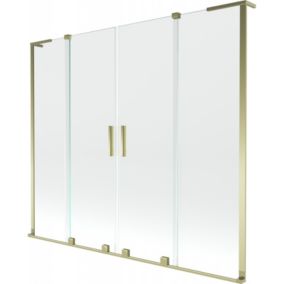 Parawan nawannowy ruchomy Mexen Velar transparent złoty 200x150 cm 1 szt.