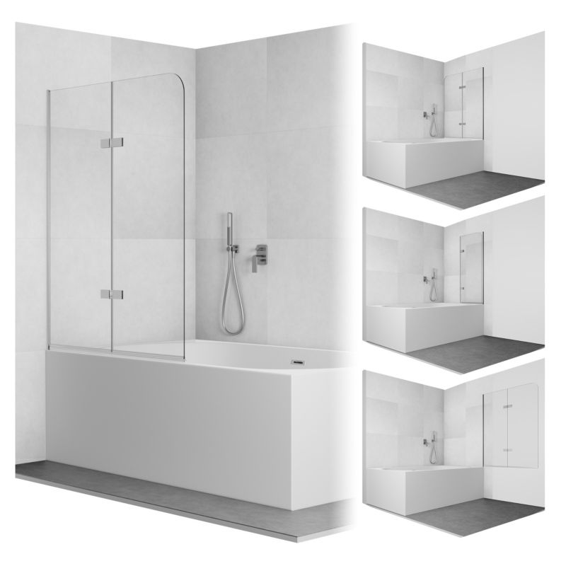 Parawan nawannowy SEVANTE 140x80 cm dwuczęściowy składany PICO chrom 1 szt.