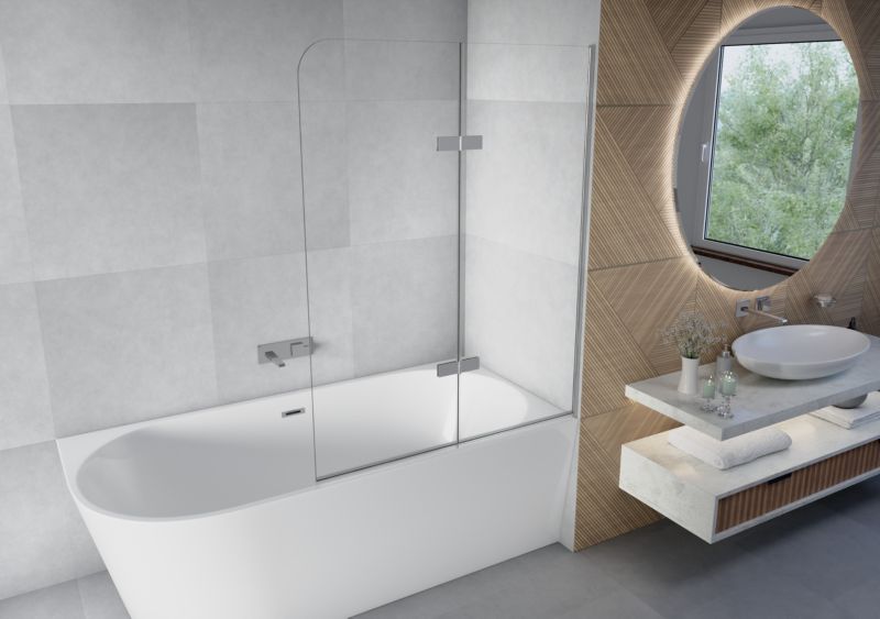 Parawan nawannowy SEVANTE 140x80 cm dwuczęściowy składany PICO chrom 1 szt.
