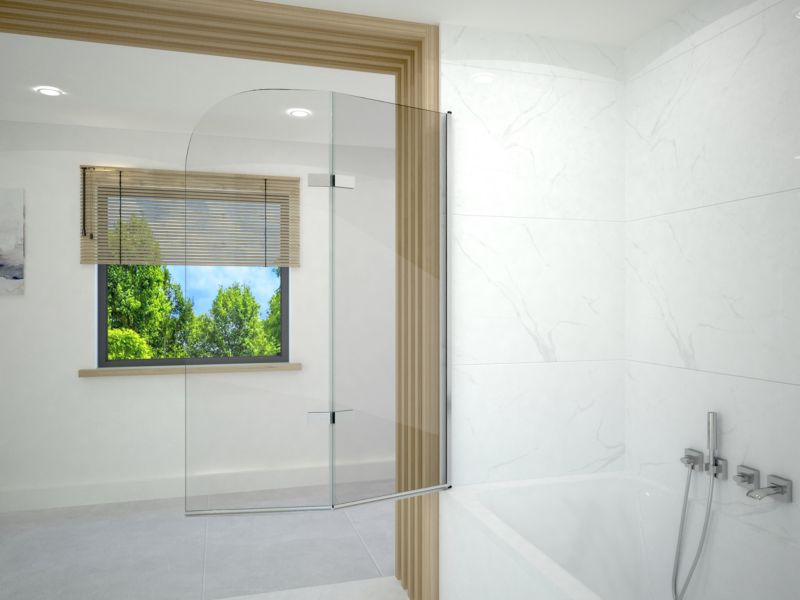 Parawan nawannowy SEVANTE 140x80 cm dwuczęściowy składany PICO chrom 1 szt.
