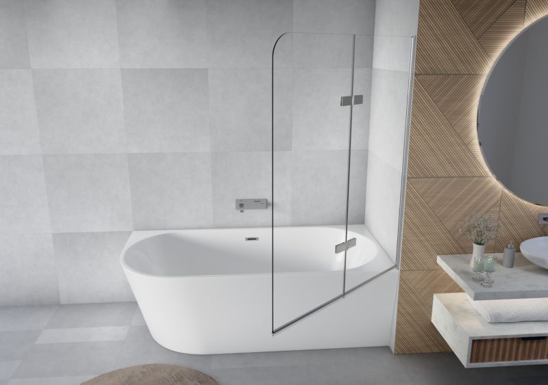 Parawan nawannowy SEVANTE 140x80 cm dwuczęściowy składany PICO chrom 1 szt.