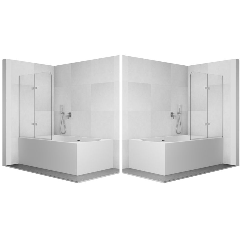Parawan nawannowy SEVANTE 140x80 cm dwuczęściowy składany PICO chrom 1 szt.