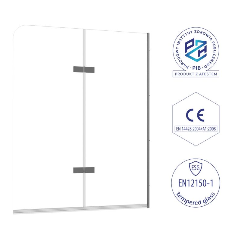 Parawan nawannowy SEVANTE 140x80 cm dwuczęściowy składany PICO chrom 1 szt.