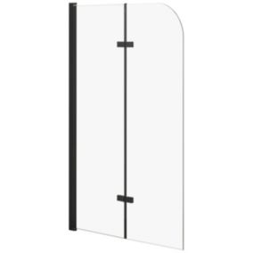 Parawan nawannowy SEVANTE KARIM 140x100 cm dwuczęściowy składany czarny 1 szt.