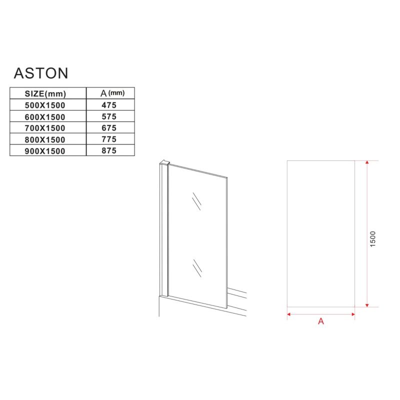 Parawan nawannowy Silla Aston 1-skrzydłowy fix czarny 60 x 150 cm 1 szt.