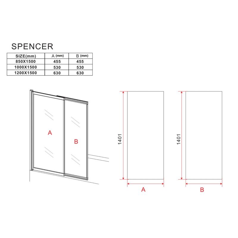 Parawan nawannowy Silla Spencer 2-skrzydłowy rozsuwany czarny 120 x 150 cm 1 szt.