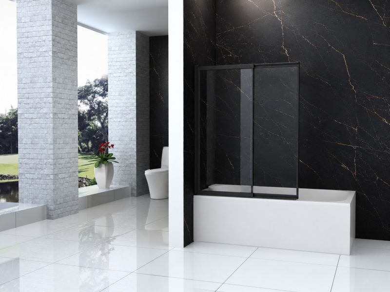 Parawan nawannowy Silla Spencer 2-skrzydłowy rozsuwany czarny 120 x 150 cm 1 szt.