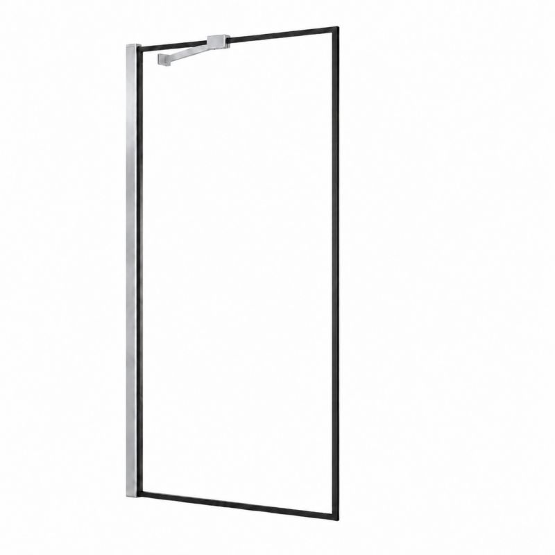 Parawan nawannowy Silla Veston 1-skrzydłowy fix z czarną ramką chrom 80 x 150 cm 1 szt.