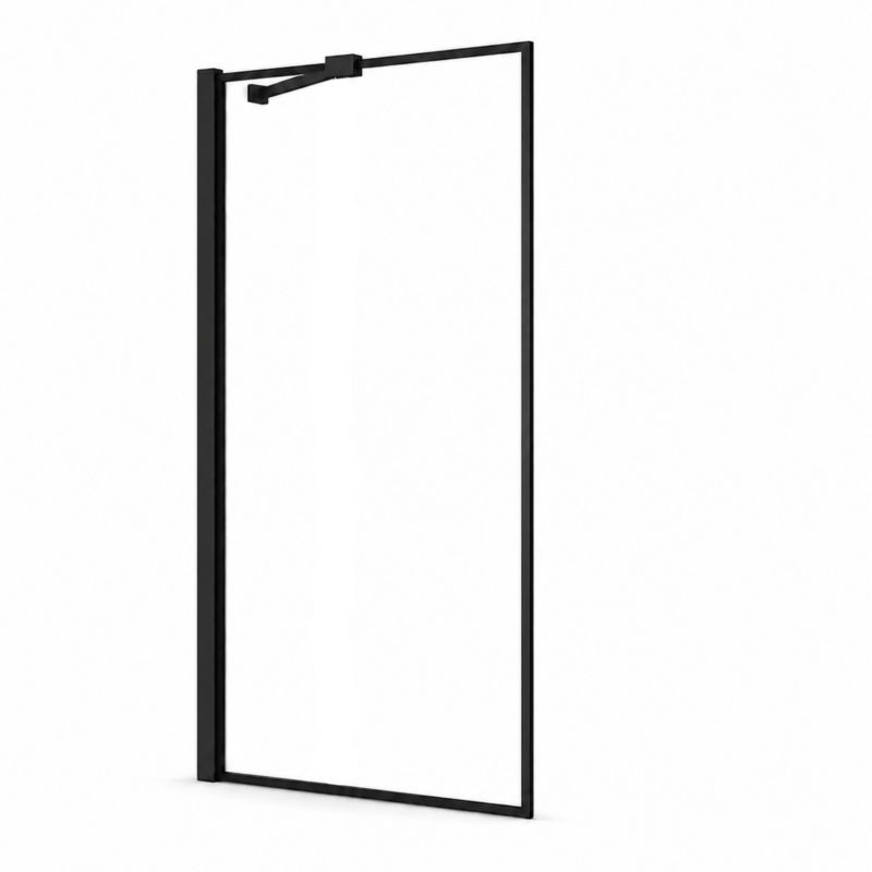 Parawan nawannowy Silla Veston 1-skrzydłowy fix z czarną ramką czarny 70 x 150 cm 1 szt.