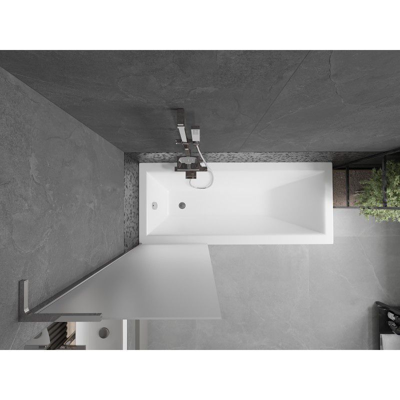 Parawan nawannowy stały Mexen Next L szron chrom 60x150 cm 1 szt.