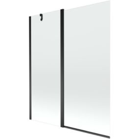 Parawan nawannowy uchylny Mexen Flip transparentny czarny 140 x 150 cm 1 szt.