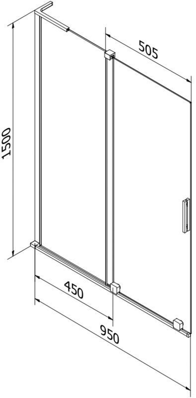 Parawan nawanny przesuwany Mexen Velar L gun gray 95x150 cm 1 szt.