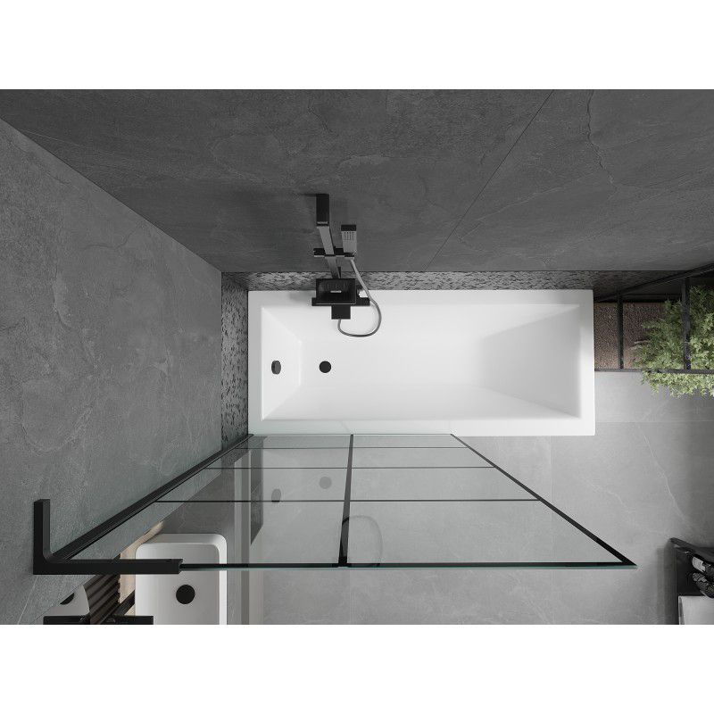 Parawan wannowy Mexen Next L czarny wzór 100x150 cm 1 szt.