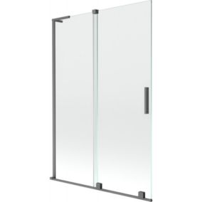 Parawan wannowy Mexen Velar L gun metal 120x150 cm 1 szt.